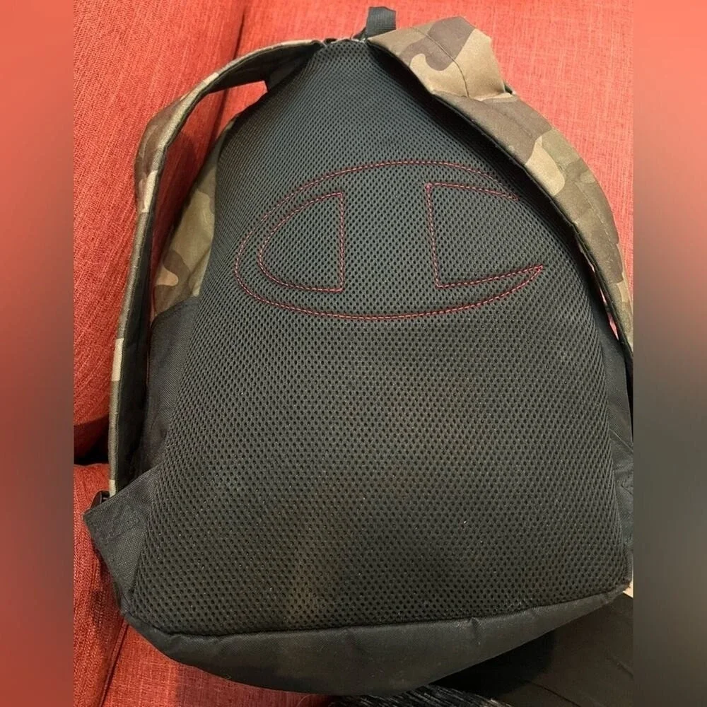 CHAMPION‎ Unisex Camo/Army Grid Print & Black Laptop Backpack School Gym Weekend